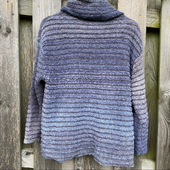 Coldwater Creek Ombré Cowl neck textured Sweater blue/ grey unique Gorge… - Picture 2 of 5